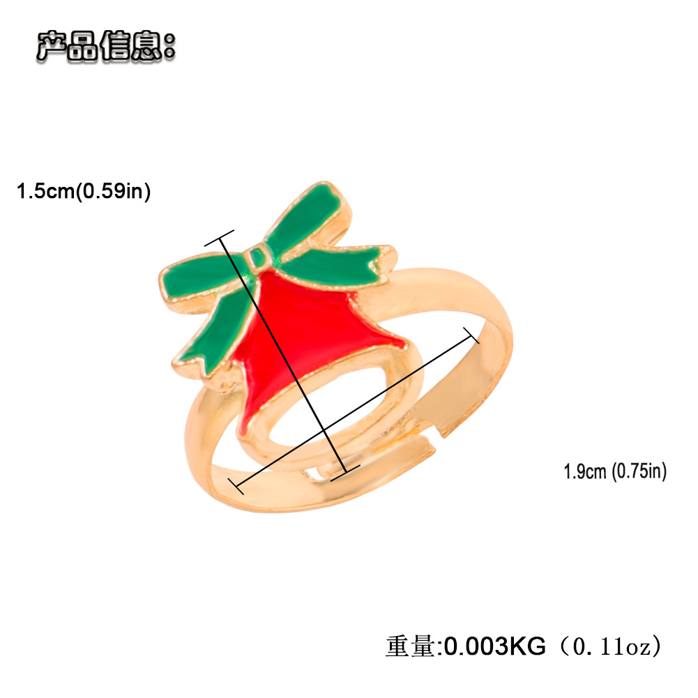 Weihnachtsdekoration Halskette Kreative Cartoon Elch Bell Weihnachtsmann Armband Ohrring Set display picture 5