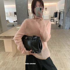 imiss韩标2025秋季新款宽松显瘦圆领长袖针织衫女百搭毛衣上衣