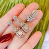 Tide, small design ring, advanced earrings, accessory, light luxury style, diamond encrusted, internet celebrity, does not fade, high-quality style