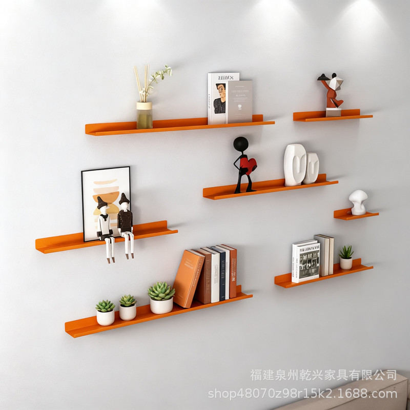 Iron Wall Shelf Magazine Storage Bookshelf Bedroom Living Room Hand-Made Honor Wall Hanging Shelf Storage Rack