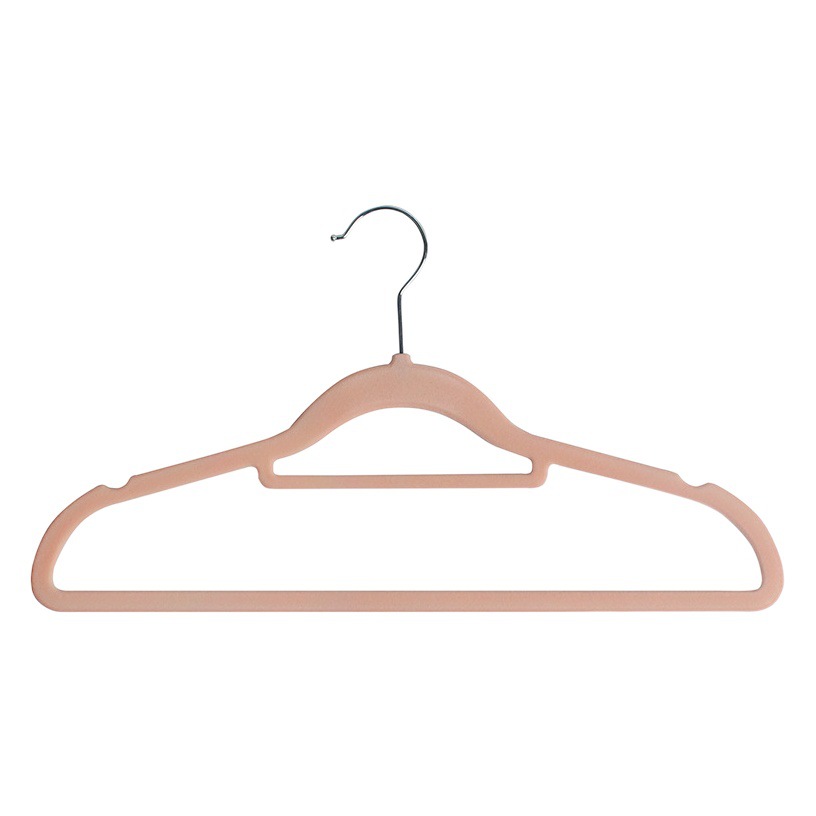 Percha de ropa al por mayor percha de plástico percha de almacenamiento de armario hogar flocado antideslizante sin costura flocado percha