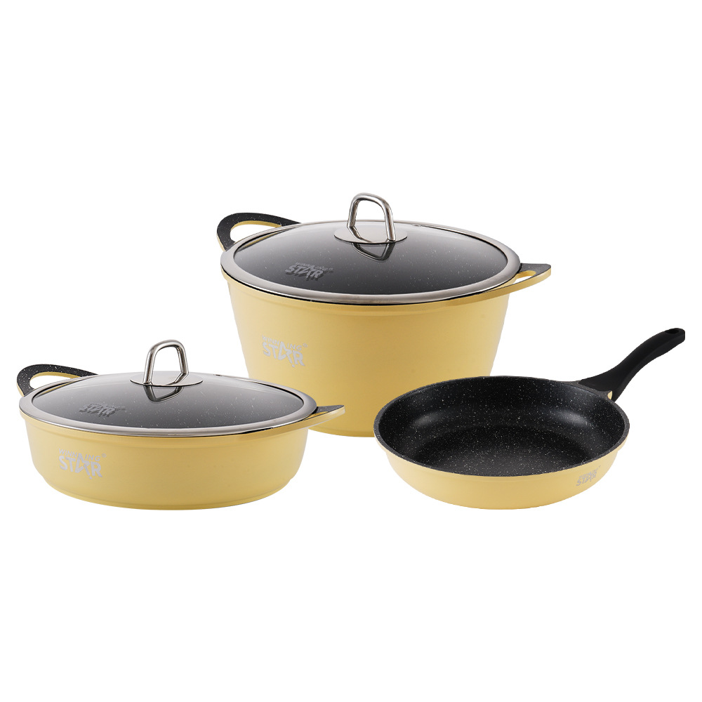 Winningstar transfronteriza cocina especial utensilios de cocina arroz frito olla caliente agua hirviendo multifuncional sartén antiadherente Juego de 3 piezas