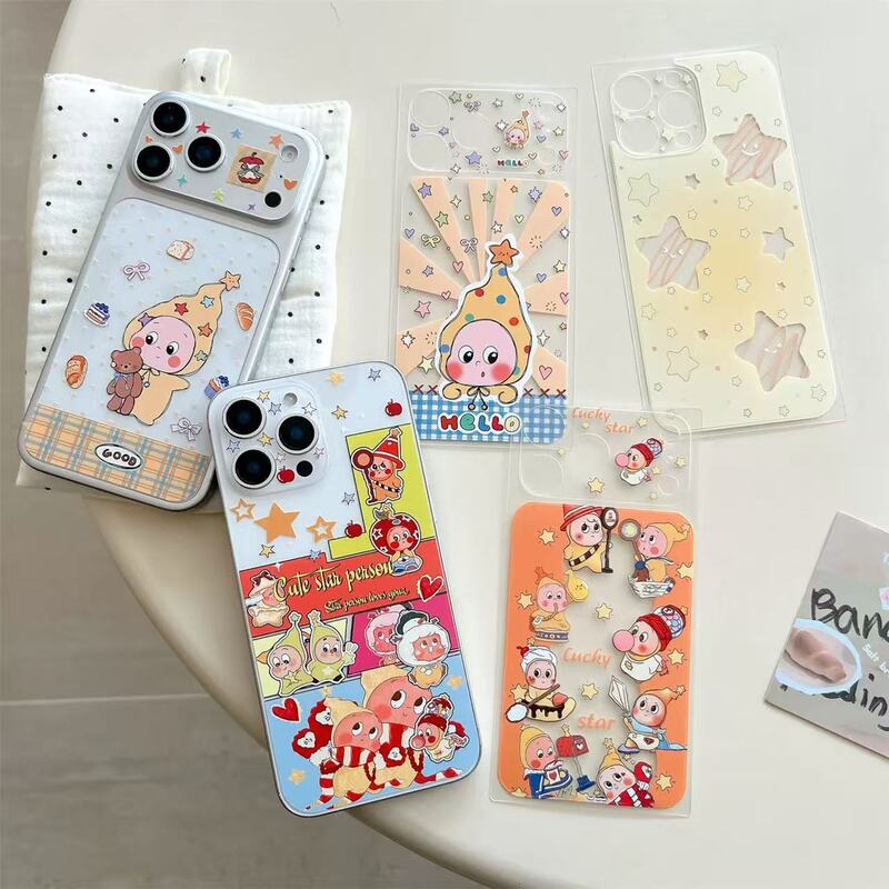 Star-Shaped Hollow Lens Back Film Suitable for Apple 17 Pro Max Cartoon Glitter Back Film 17 Pro Ultra-Thin Color Film Star-Shaped Hollow Lens Back Film Suitable for Apple 17 Pro Max Cartoon Glitter Back Film 17 Pro Ultra-Thin Color Film