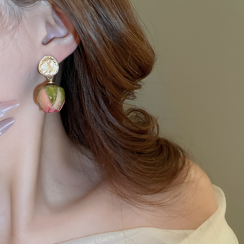 Titanstahl Edelstahl Gedréchent Rous Ouerréng Halskette Set Prinzessin Stil Schléissebeenkette Elegant Temperament Accessoire Fir Fraen_voghion.com
