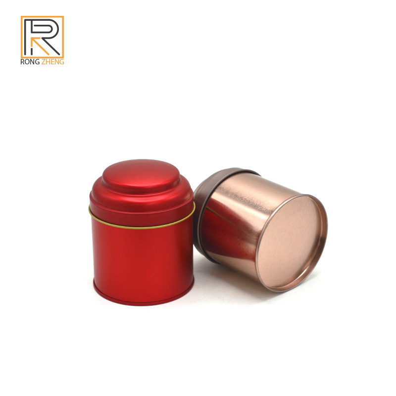 新款现货马口铁圆形茶叶罐 100g双层凸盖密封小铁罐 礼品促销包装