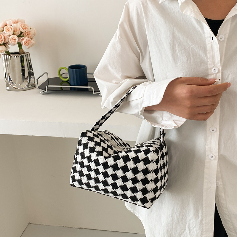 Bolsas de maquillaje transfronterizas de gran capacidad nuevas bolsas de mano a cuadros bolsas de almacenamiento de mujeres bolsas de acabado bolsas de cosméticos portátiles bolsas de lavado