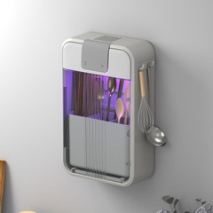 Kitchen disinfection chopstick cage, household UV disinfection and drying chopstick barrel, no punching, wall-mounted tableware storage box
