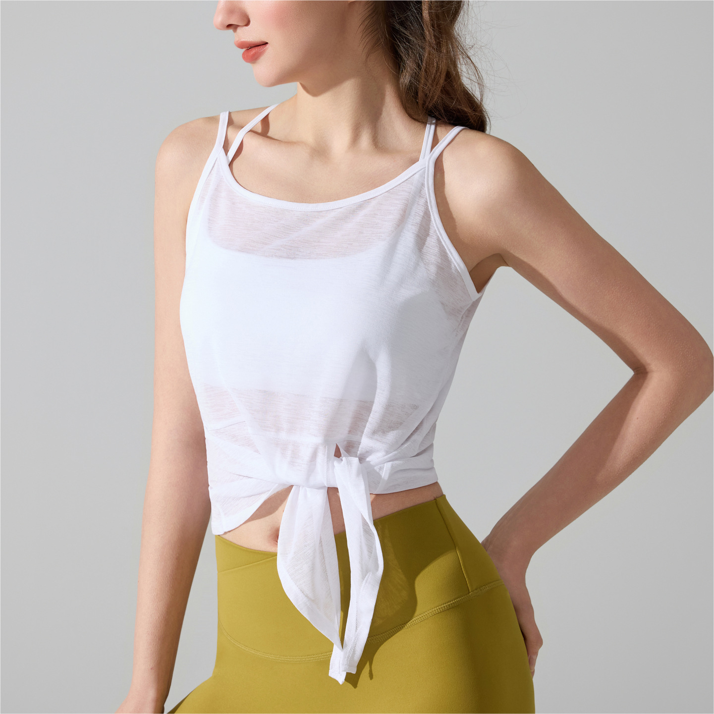 Europa y Estados Unidos transfronterizos camisas de yoga transpirables transpirables sin mangas y bifurcadas, chalecos deportivos, chalecos para correr, chalecos de ejercicios para mujeres