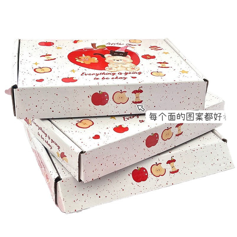新款苹果小熊飞机盒ins高颜值加厚特硬折叠纸箱手工打包礼品纸盒|undefined