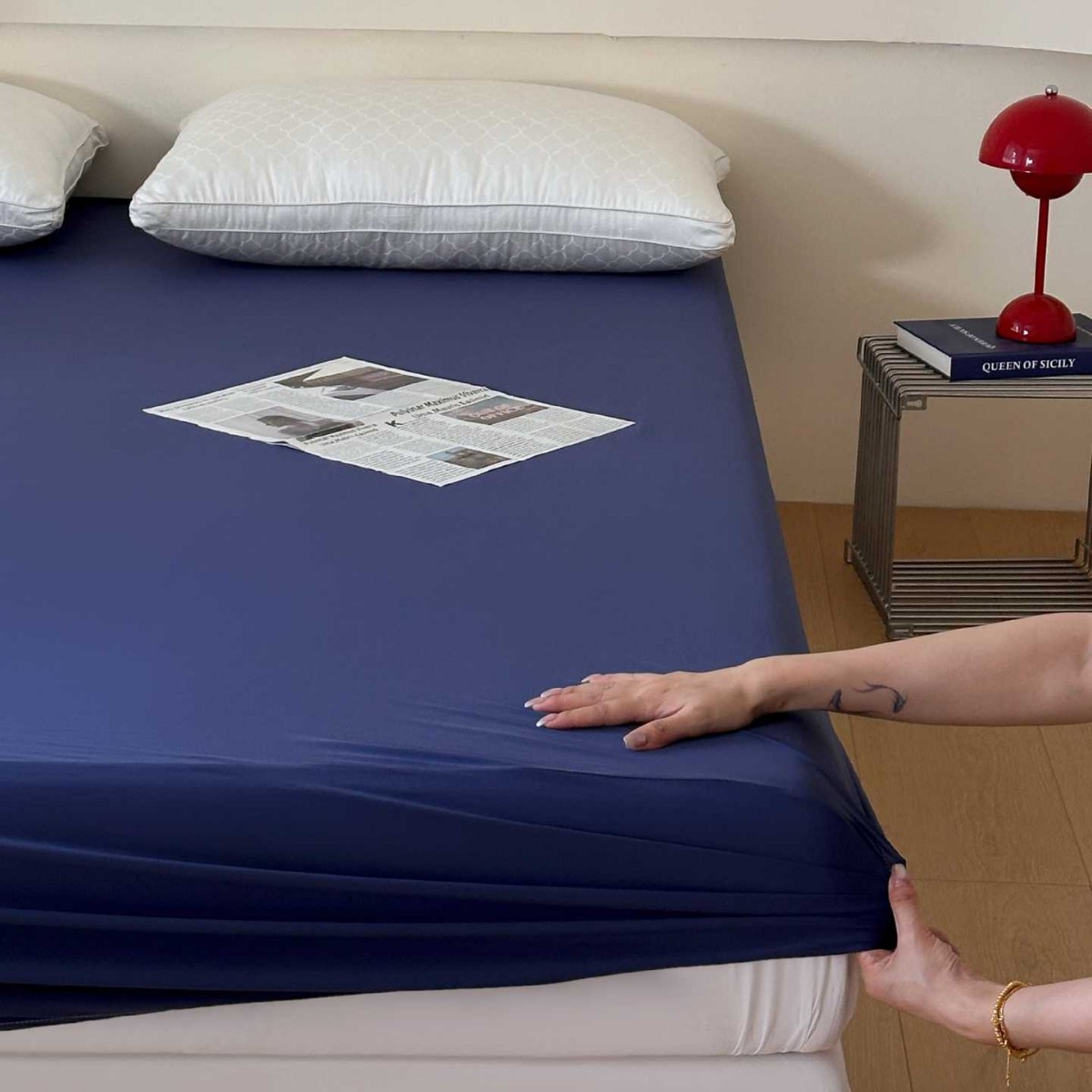 Atour's Same Style Simple Pure Color Bed Bed Sheets Single Piece Anti-Slip Bed Cover Bed Sheets 360 Degree All-Inclusive Mattress Protector