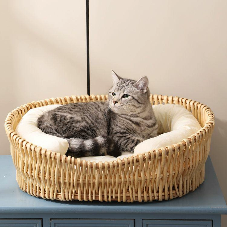 Гнездо для кошек Four Seasons Универсальная сеть из ротанга Красная кошка Спящая гнездо для кошек