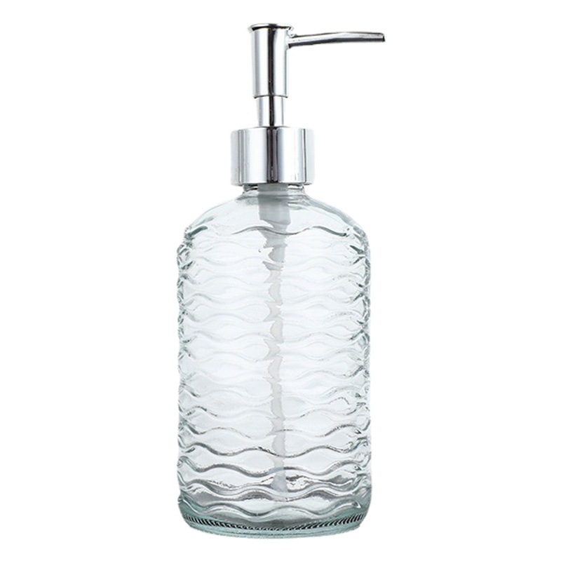 Prensa transparente botella desinfectante de manos Hotel hogar Baño botella de champú agua Gel de ducha botella de vidrio Loción sub-embalaje botella vacía