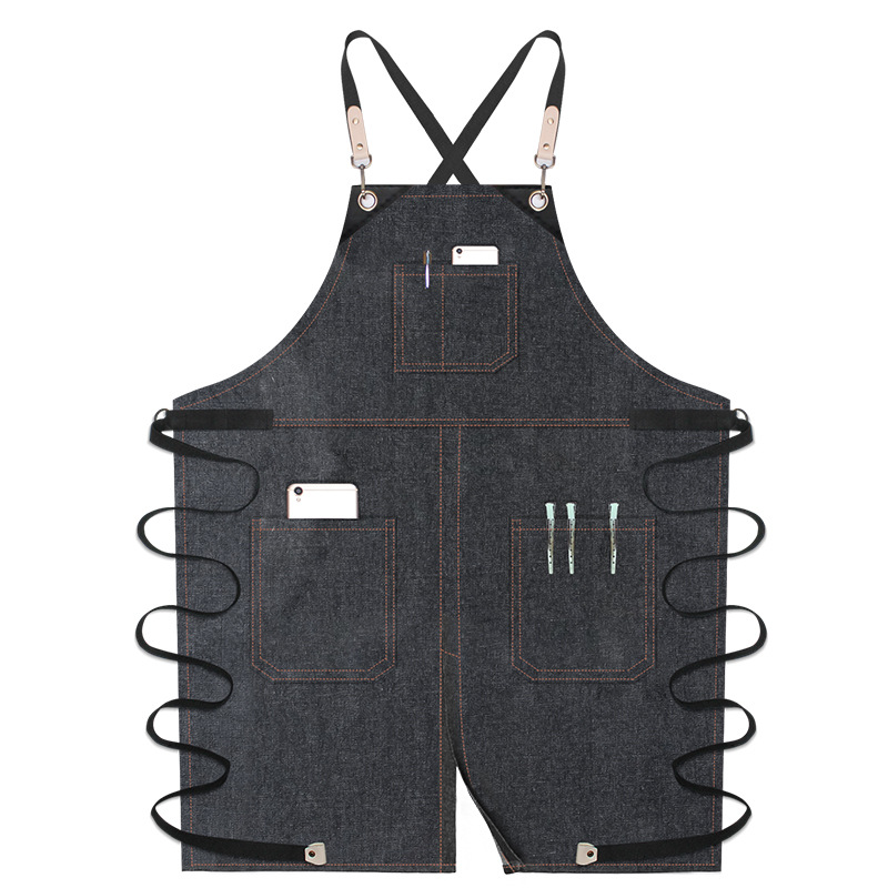 Transfronterizos Amazon delantal vaquero nuevo barbero vestido de trabajo barista delantal al por mayor un envío gratuito