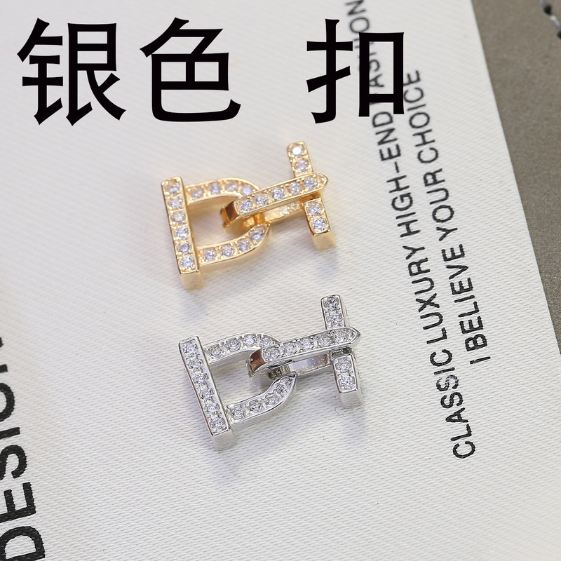 DIY アクセサリー S925 スターリングシルバーパールネックレスブレスレットダブルブレストライト高級ビーズバックルシルバーバックルスペーサー 3-4 ミリメートル|undefined