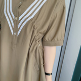 变形策120-350斤2024装新款大码女装短袖连衣裙胖妹妹显瘦衬衫裙，女装大码女装，变形策服饰