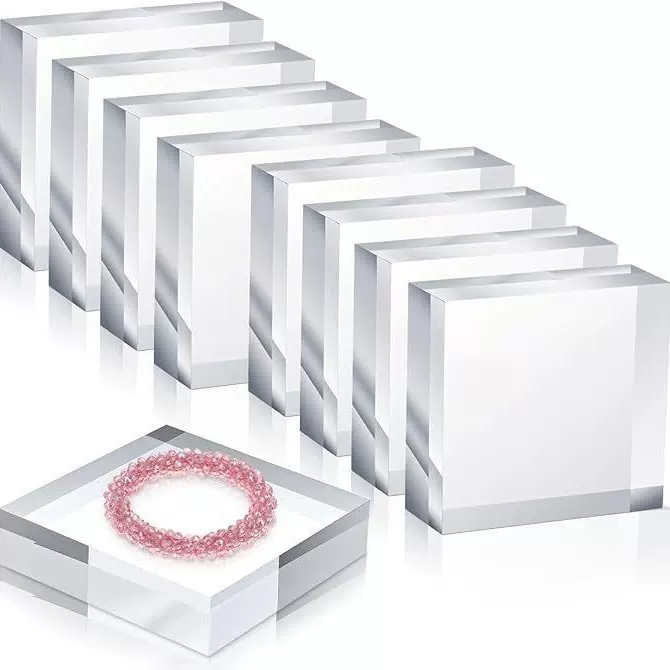 亚克力方块展台有机玻璃底座首饰瓷器展示架古玩透明摆件展示饰品