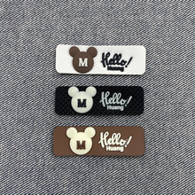 卡通风格老鼠头服装辅料童鞋硅胶滴塑组合装饰布标