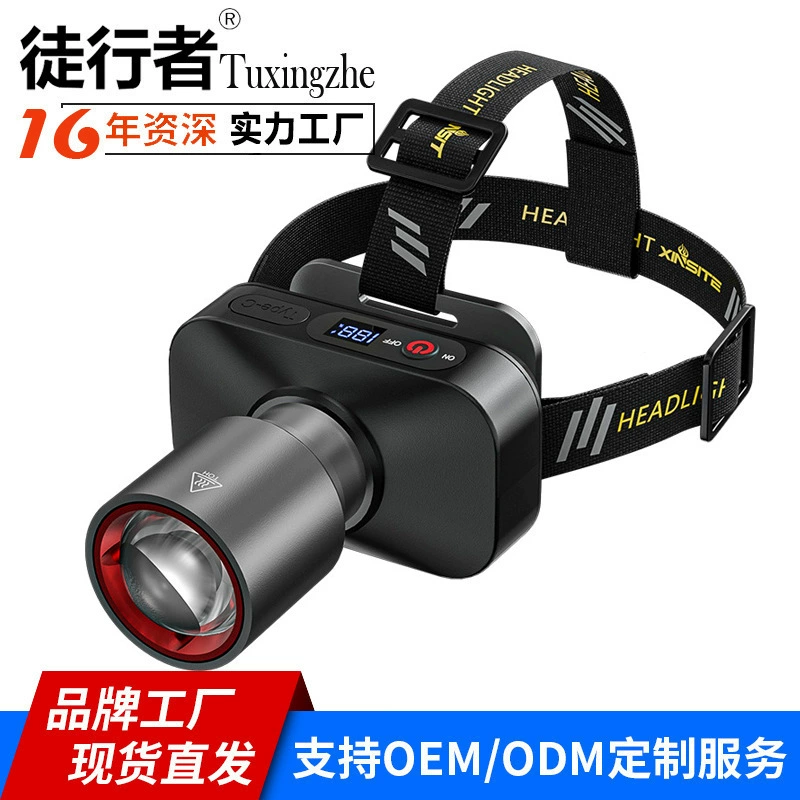 Наружное освещение фонариком сверхяркий трансграничный сильный белый лазер дальний свет интеллектуальный индукционный фокус сильный свет фары