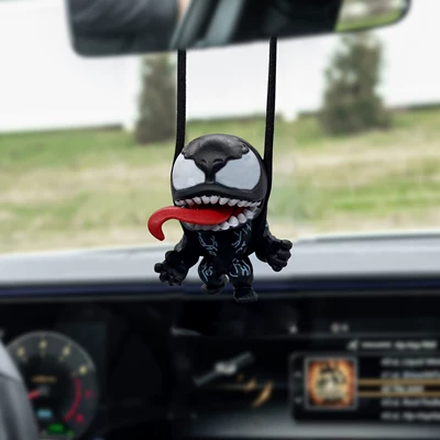 Rearview Mirror Accessories Hanging Cute Animation Decoration Rear View Car Interior Pendant Pendant Christmas Birthday Gift (Car hanging) - venom-pendant