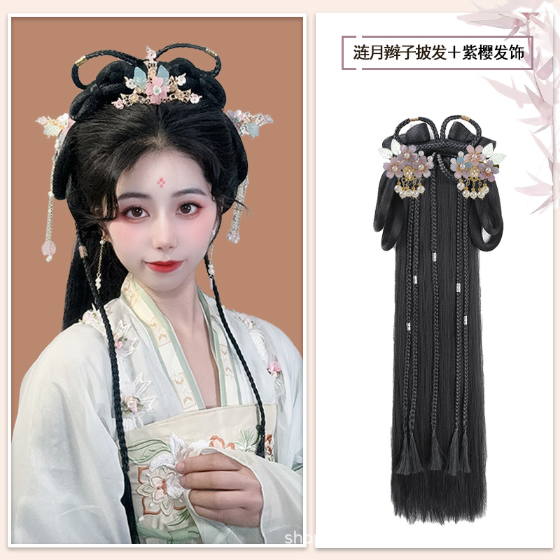 성인 보라색 벚꽃을 묶은 달 머리띠