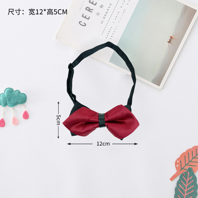 Pajarita para niños Corbata para niños coreanos Pajarita para bebés de color rojo vino de moda
