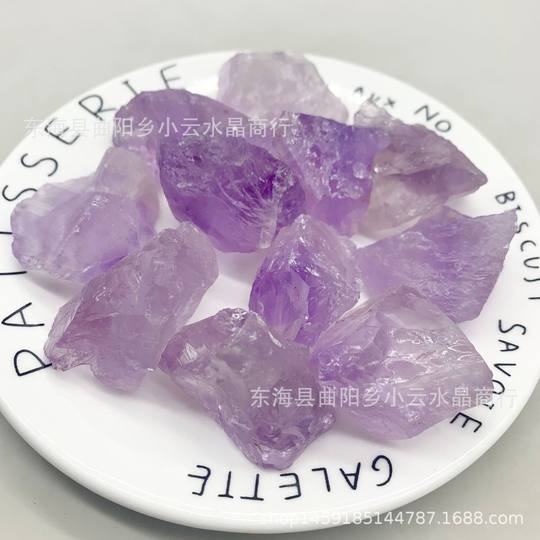 Natural amethyst raw stone non-cut light purple raw stone non-corner expansion Incense Stone non-fire incense stone ornaments wholesale