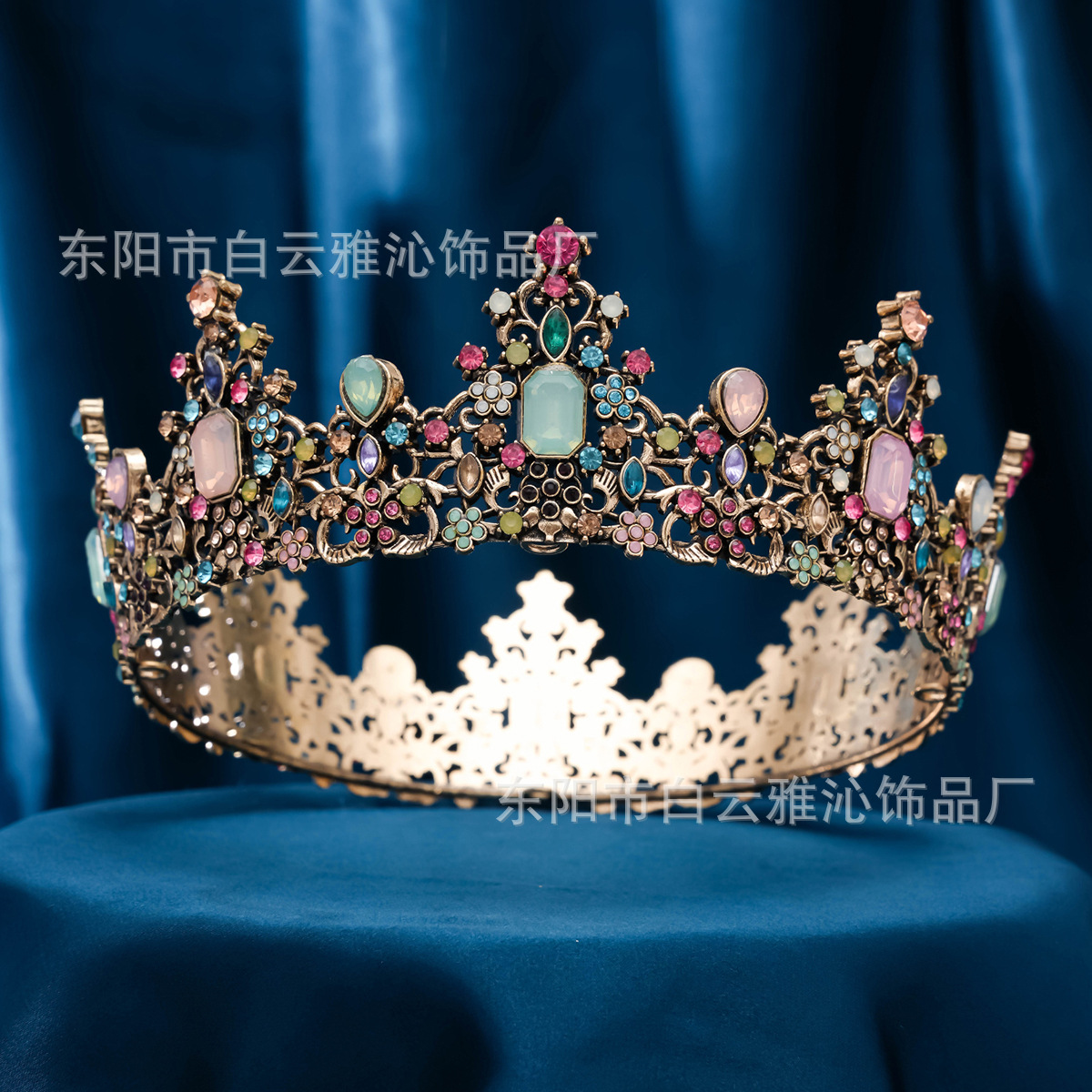 2022 nuevo barroco europeo de lujo nupcial corona cumpleaños vestido de novia vestido de pasarela accesorios de estudio círculo completo