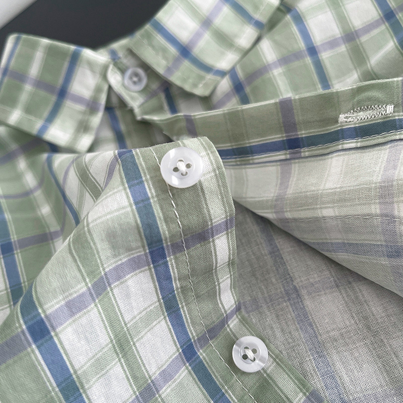 Camisas a cuadros de mangas largas para niños delgadas camisas de dibujos animados frescas bebés primavera y otoño con solapa ropa infantil coreana abrigo