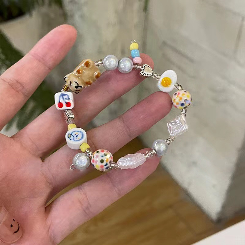 Cute Cartoon Arylic Alloy Beaded Pearl Womenu0027S Bracelets 1 Piece