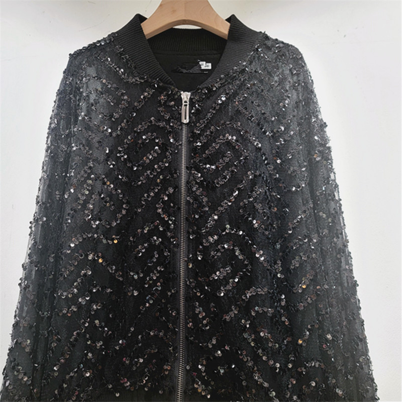 Industria pesada ropa de protección solar de sequilla para mujeres primavera y verano nuevo estilo europeo chaqueta cardigán casual chaqueta de tendencia chaqueta corta chaqueta de béisbol