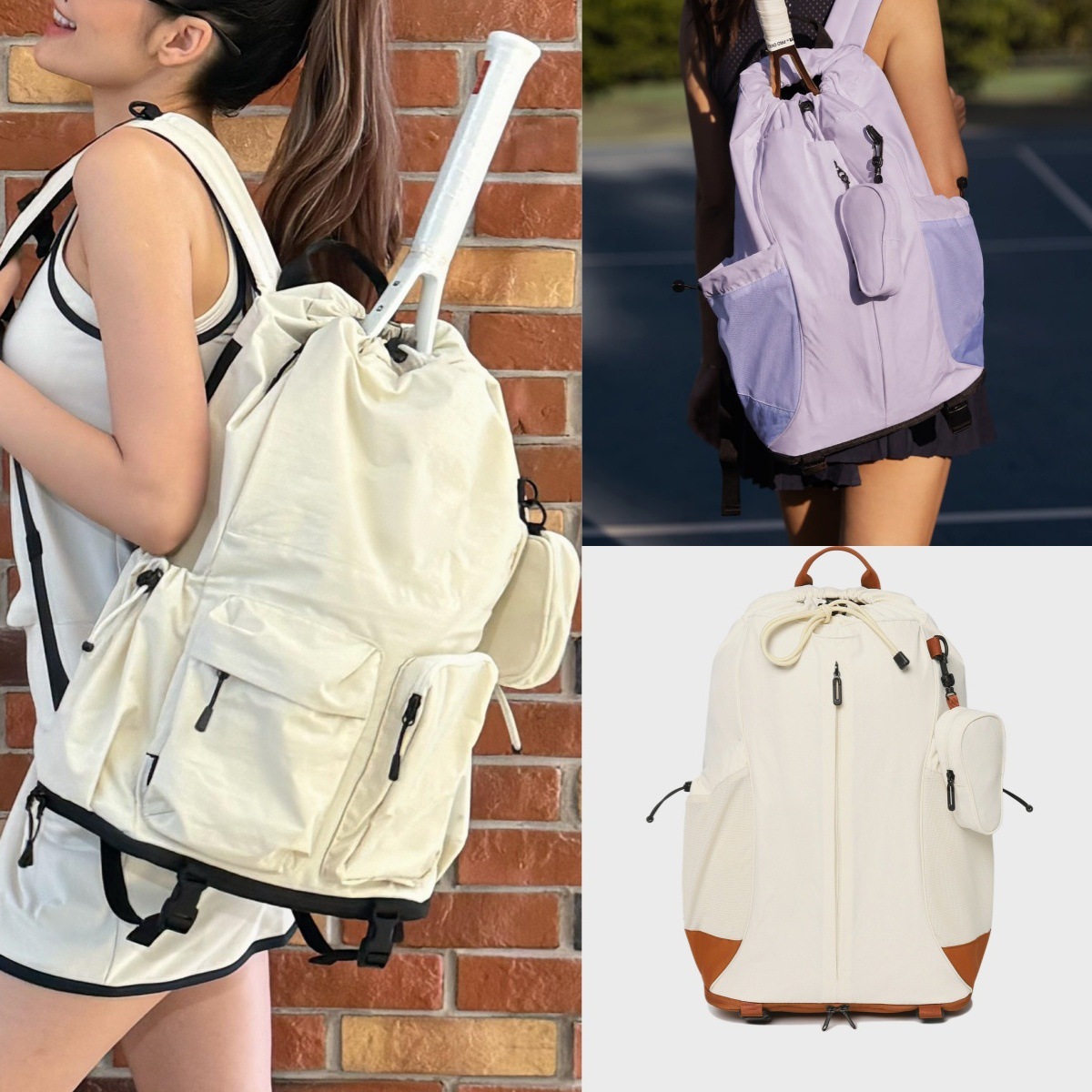 W Tennis Sports Fitness Bag 2nd Generation Backpack with Independent Shoe Compartment, Drawstring, Casual Outdoor Large Capacity Unisex Bag