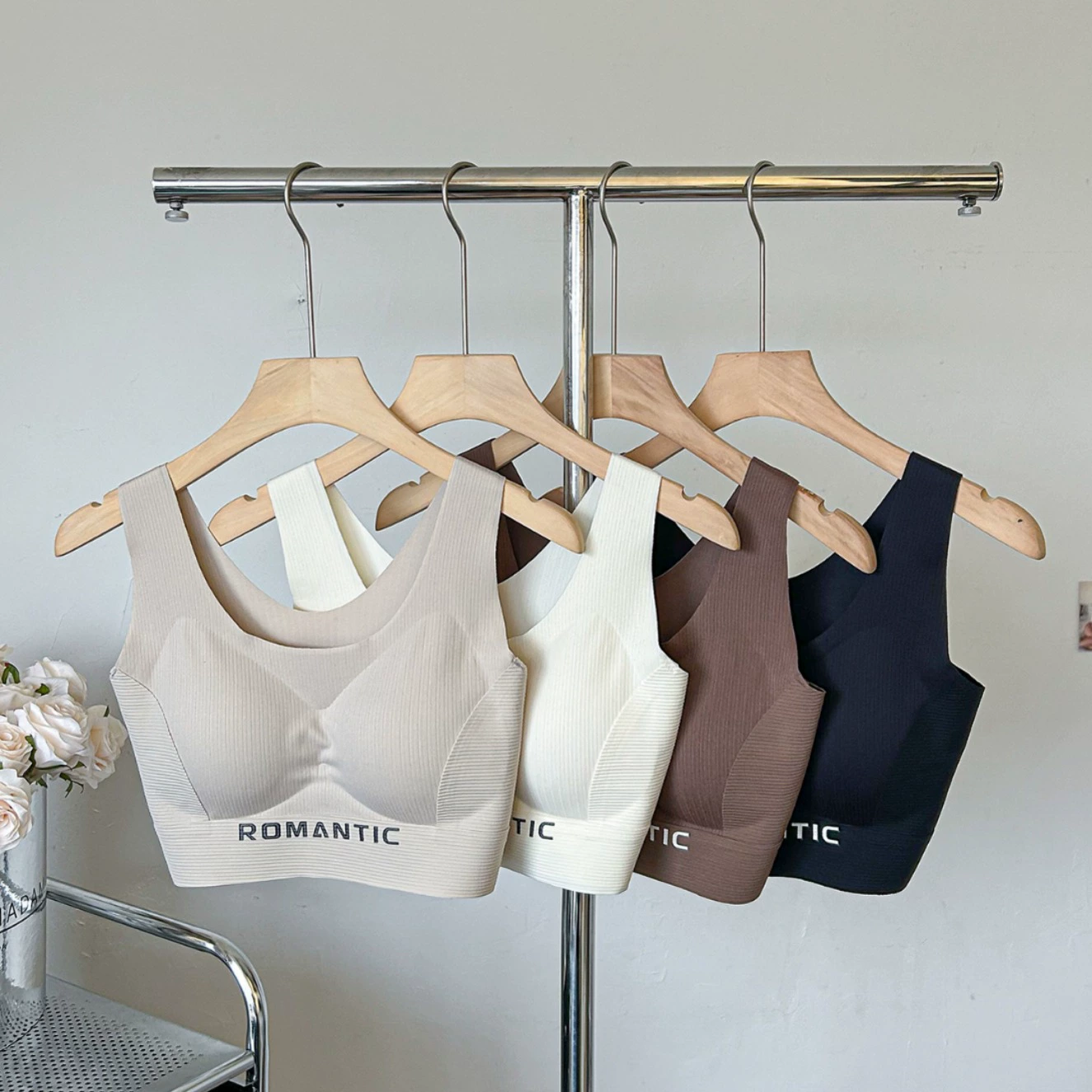 Silk breathable underwear, yoga clothing, wireless bra, beautiful back