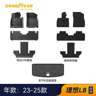 Universal Foot Pad | Li Auto L6, L7, L8, L9, Livisi - high-end-injection-molded-23-25-modelsl8-high-sided-full-tpe-nine-piece-set-denis-black