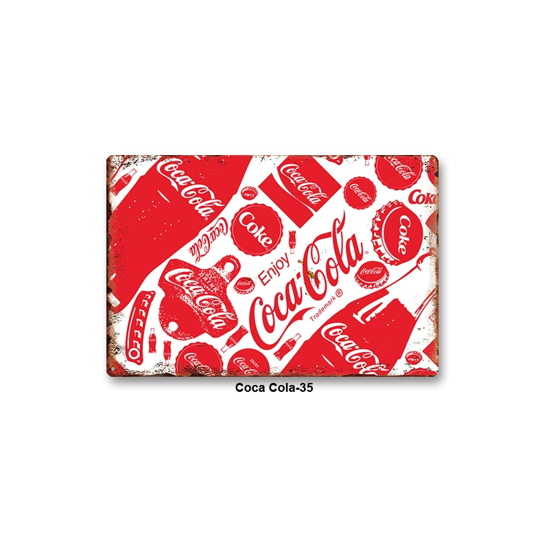 Металлическая настенная табличка Coca Cola, жесть 20×30 см, винтажный ретро стиль