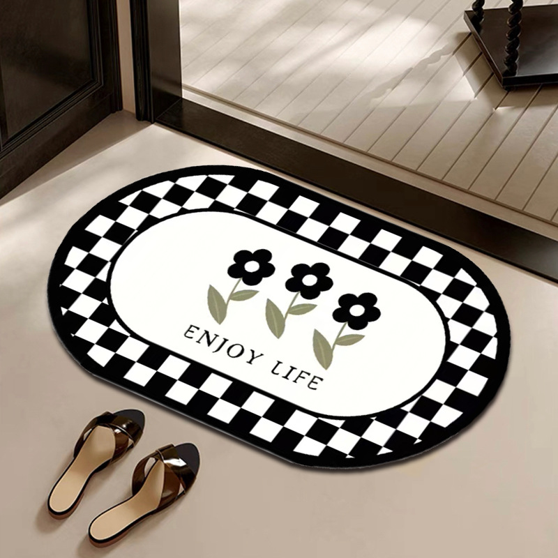 ins household bathroom floor mat bathroom toilet stain-resistant non-slip floor mat bathroom absorbent quick-drying diatom mud floor mat