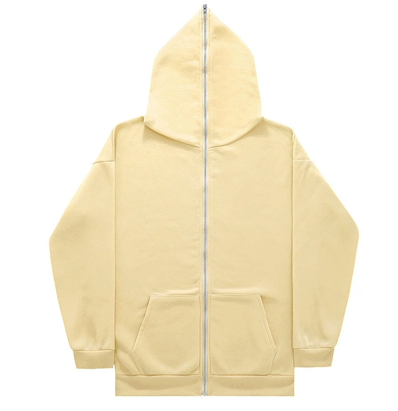 With zipper, khaki