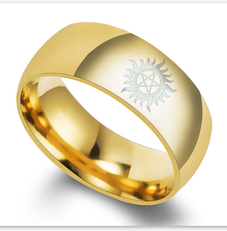 1 Piece Fashion Sun Titanium Steel Plating Unisex Rings