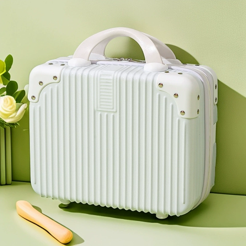 Индивидуальный чемодан-косметичка 14inch в 1, маленький дорожный чемодан, с кодовым замком, для ручной клади, цвет макарон