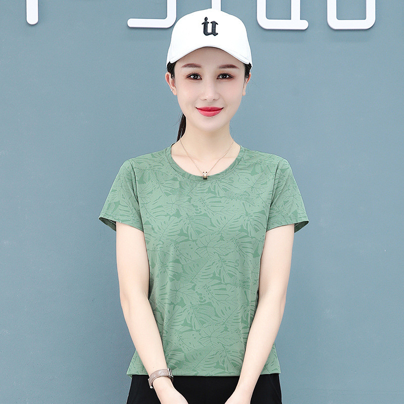 Quick-drying clothes women's summer short-sleeved running stretch hiking fitness loose mountaineering clothes top sportswear T-shirt women's clothing