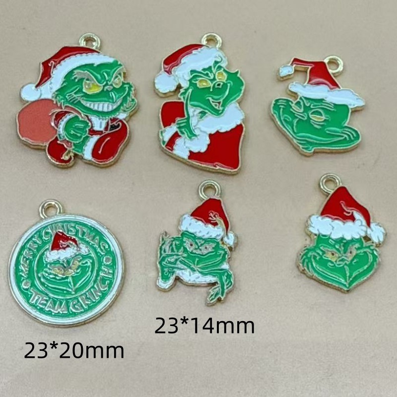 ヨーロッパとアメリカのクロスボーダークリスマスシリーズ漫画かわいいサンタクロースペンダントペンダントファッションジュエリーアクセサリー卸売|undefined