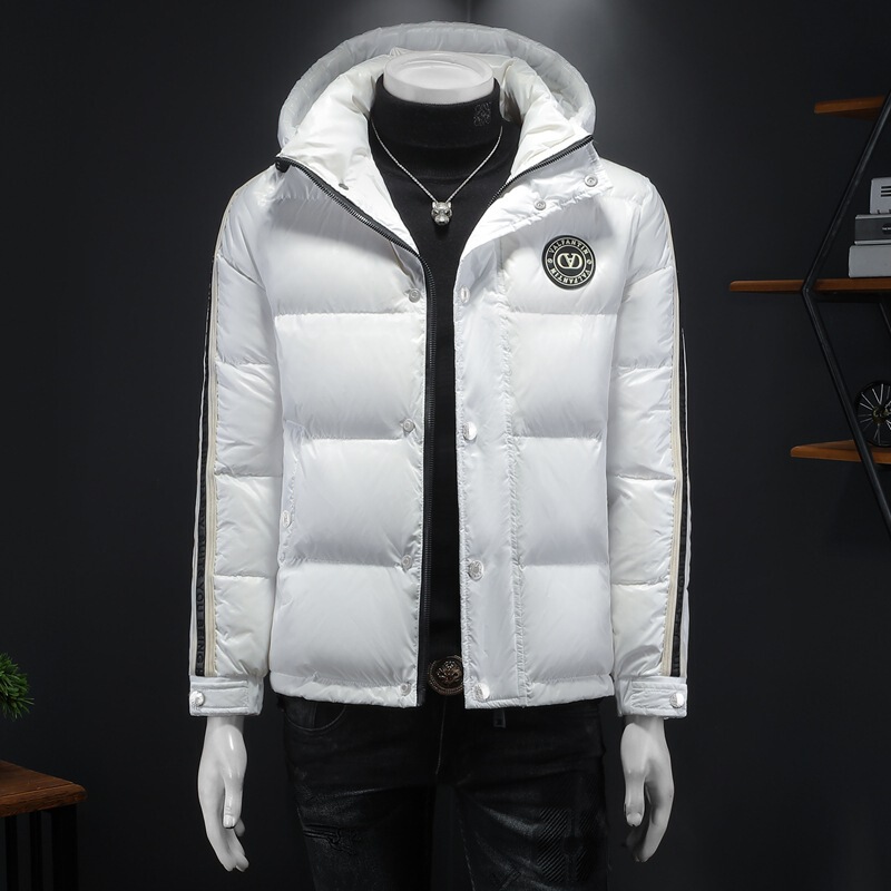 European Station 2025 Winter New Men's Trendy Fashionable Glossy Hooded down Jacket Men's Warm Coat European Station 2025 Winter New Men's Trendy Fashionable Glossy Hooded down Jacket Men's Warm Coat