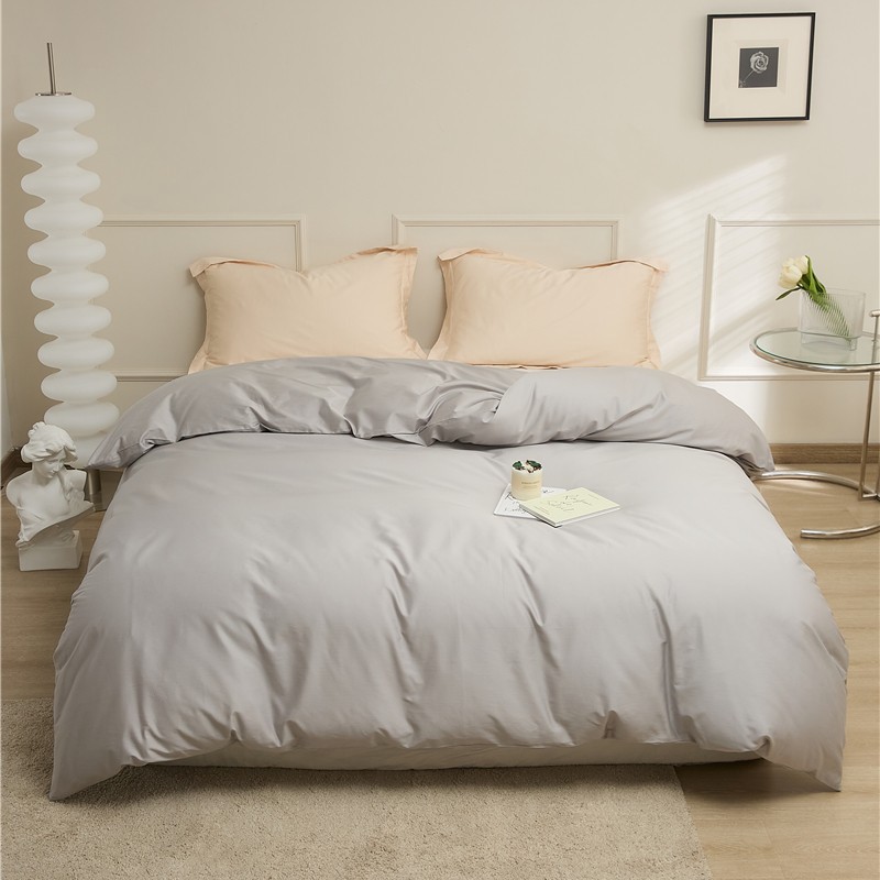 100 fundas de edredón individual de algodón de fibra larga, algodón de cuatro estaciones, color sólido, cama individual simple, funda de almohada individual, sábana de algodón puro