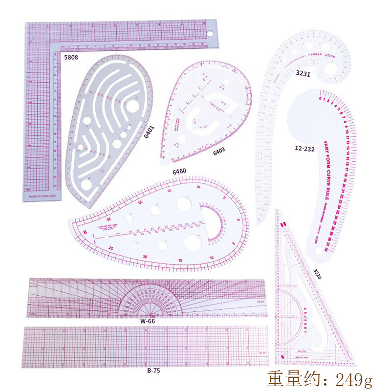 Diseño de ropa Regla de fabricación de patrones Regla de patrones Regla de patchwork Regla de corte Regla de corte Regla de arco Regla suave Regla de coser