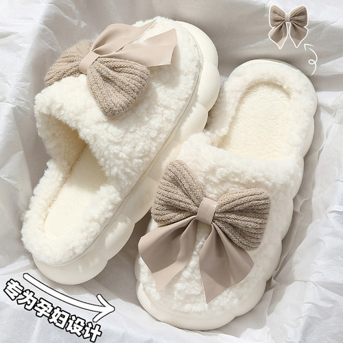 Cotton slippers women's winter bag heel indoor home warm plush cotton shoes women's winter