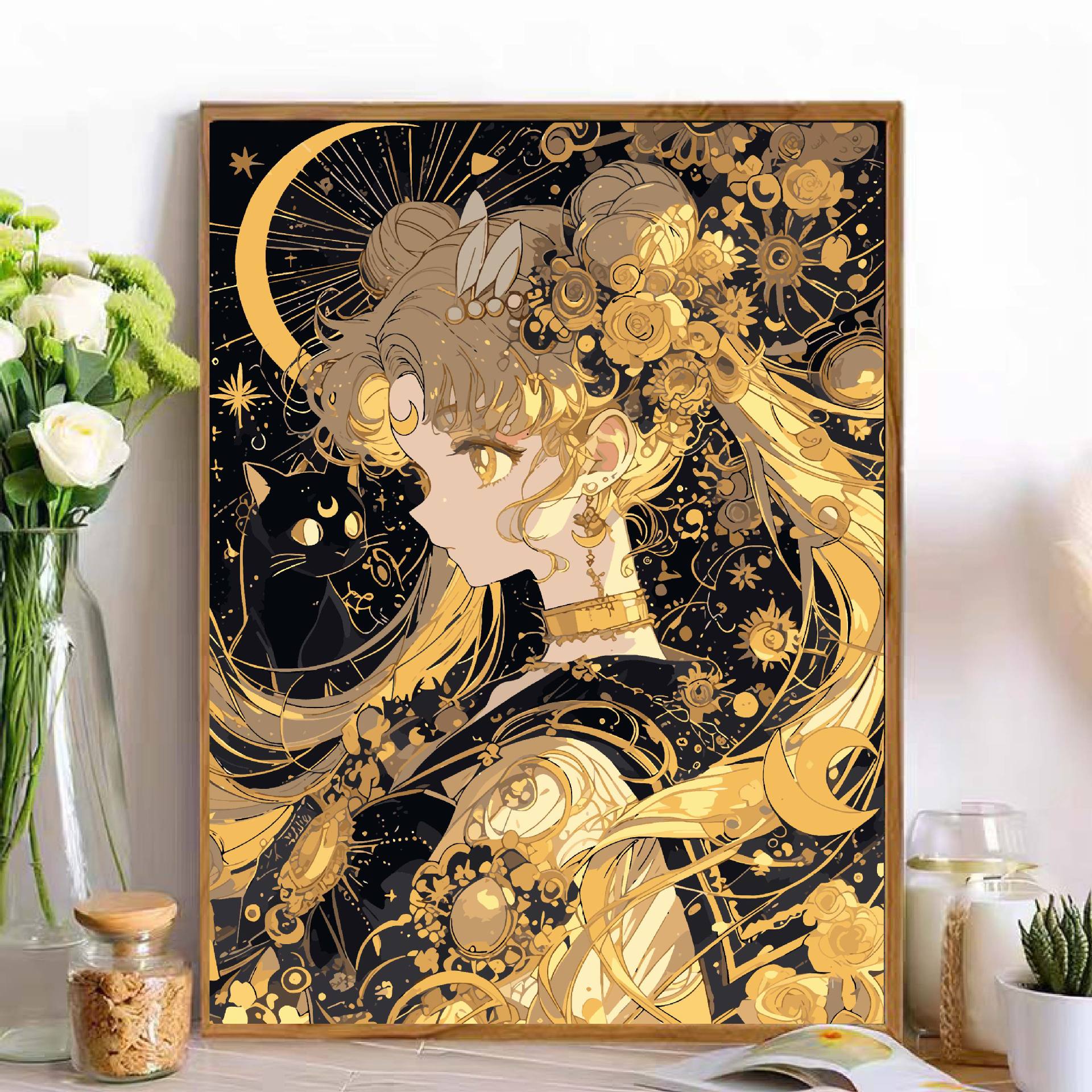 Sailor Moon pinturas digitales pinturas a óleo DIY pinturas a color pinturas acrílicas pintadas a mano pinturas decorativas animados