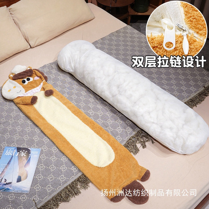 Almohada Larga Divertida para Dormir Franela y Poliéster para Cama Dormitorio