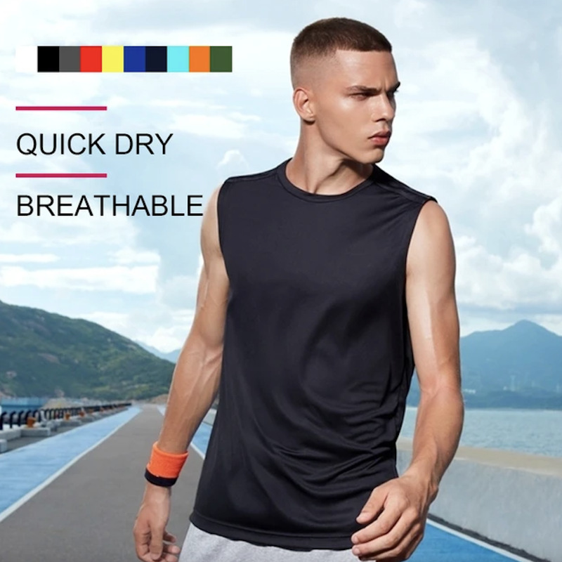 Gp Outdoor Round-Neck Breathable Echo Sports Ultra-Light Quick-Dry Men's Sleeveless Vest Top Gp Outdoor Round-Neck Breathable Echo Sports Ultra-Light Quick-Dry Men's Sleeveless Vest Top