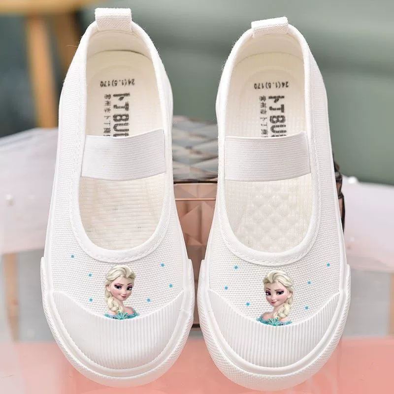 2024 Летние новые маленькие белые туфли для детей милые маленькие педали обувь