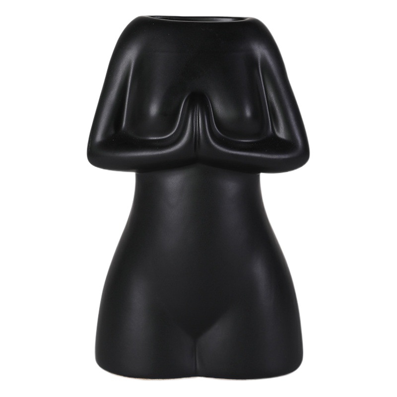 Estilo nórdico simple carácter abstracto jarrón de cerámica decoración creativa modelo pasillo escritorio hogar decoración suave