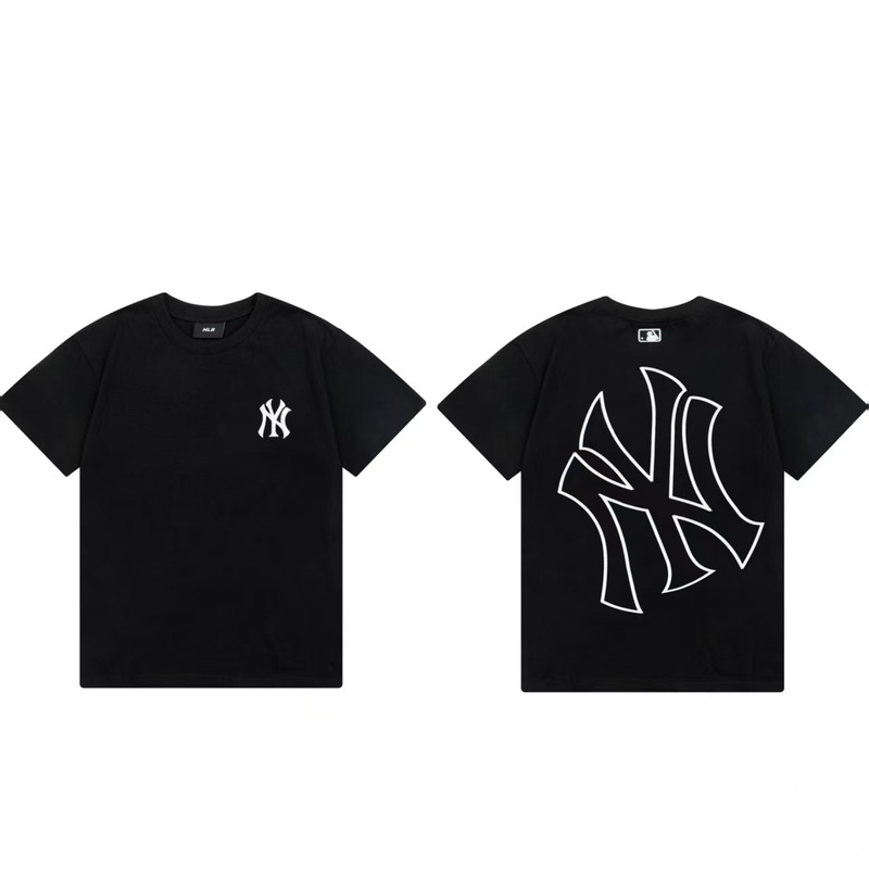 クロスボーダーMLB新ロゴ刺繍ファッション半袖フルプリントルーズTシャツ男性と女性用、ドロップシッピング|undefined
